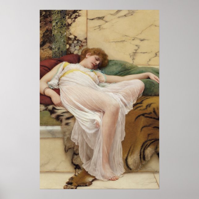 Poster John William Godward - A Siesta (Frente)