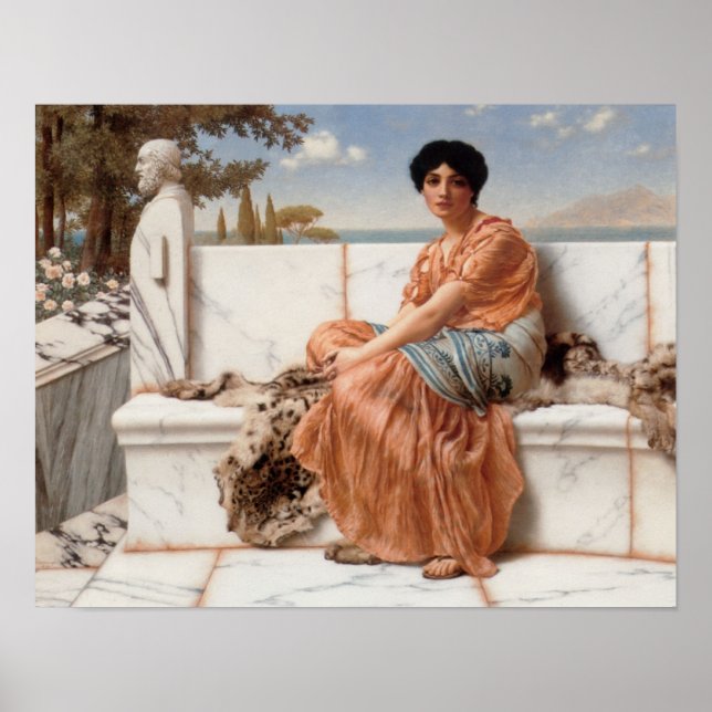 Póster John William Godward - Nos Dias de Sappho (Frente)
