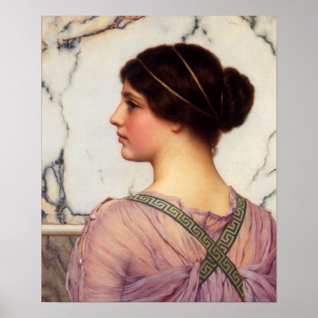 Póster John William Godward - Um greciano adorável (Frente)