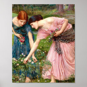 Poster John William Waterhouse Gather Ye Rosebuds