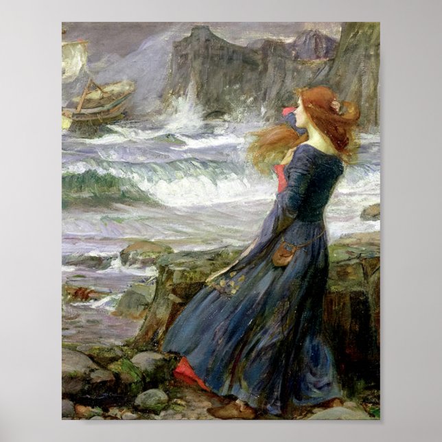 Poster John William Waterhouse Miranda O Tempest (Frente)