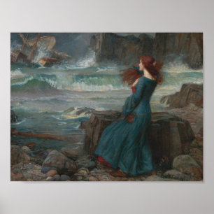 Póster John William Waterhouse - Miranda - O Tempest