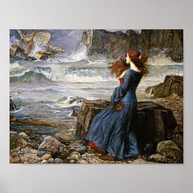 Poster John William Waterhouse - Miranda - The Tempest (Frente)