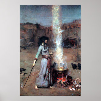Poster John William Waterhouse O Círculo Mágico
