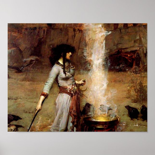 Poster John William Waterhouse O Círculo Mágico (Frente)