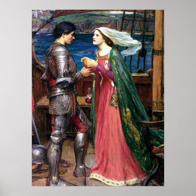 Poster John William Waterhouse Tristão e Isolda (Frente)