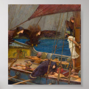 Poster John William Waterhouse - Ulisses e as Sirens