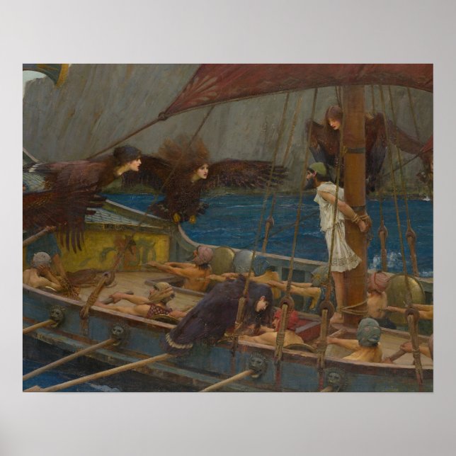 Póster John William Waterhouse - Ulysses e as Sirens (Frente)