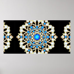 Poster Joias de mandala brooch, elemento design. Dentes t
