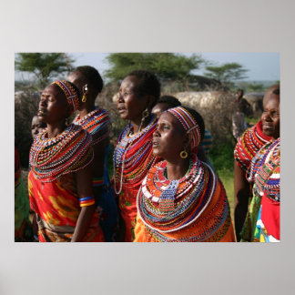 Póster Joias de Miçangas de sementes do Massai no Quênia