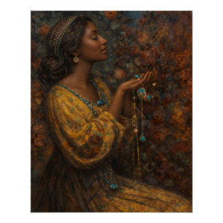 Póster Joias de Mostyn com Mulher Negra