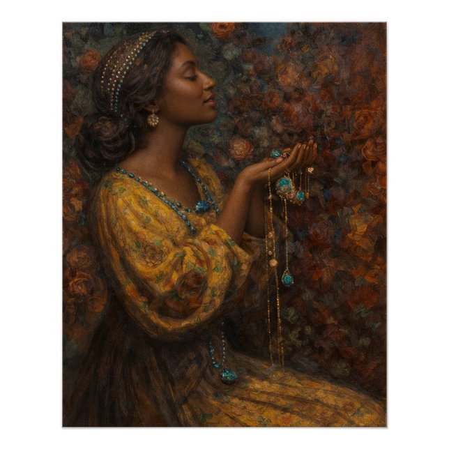 Póster Joias de Mostyn com Mulher Negra (Frente)