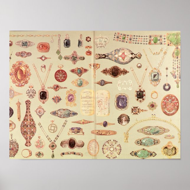 Póster Joias do "Catálogo da Tiffany", 1890 (Frente)