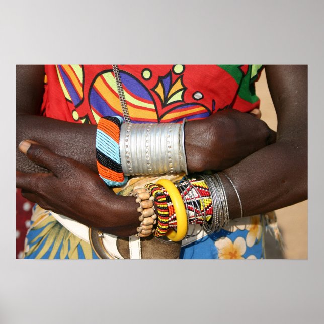 Póster Joias Samburu no Quênia, África (Frente)