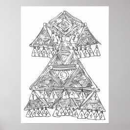 Poster Joias tribais de arte desenhada à mão