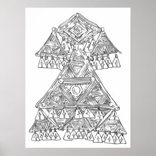 Poster Joias tribais de arte desenhada à mão