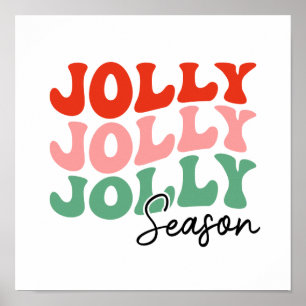 Poster Jolly Jolly Jolly Season Retro Holiday Typografia