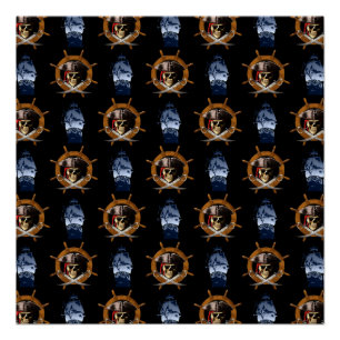 Póster Jolly Roger Pirate Wheel