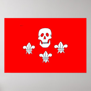 POSTER JOLLY ROGER SKULL E TRÊS MENTIRAS FLAG