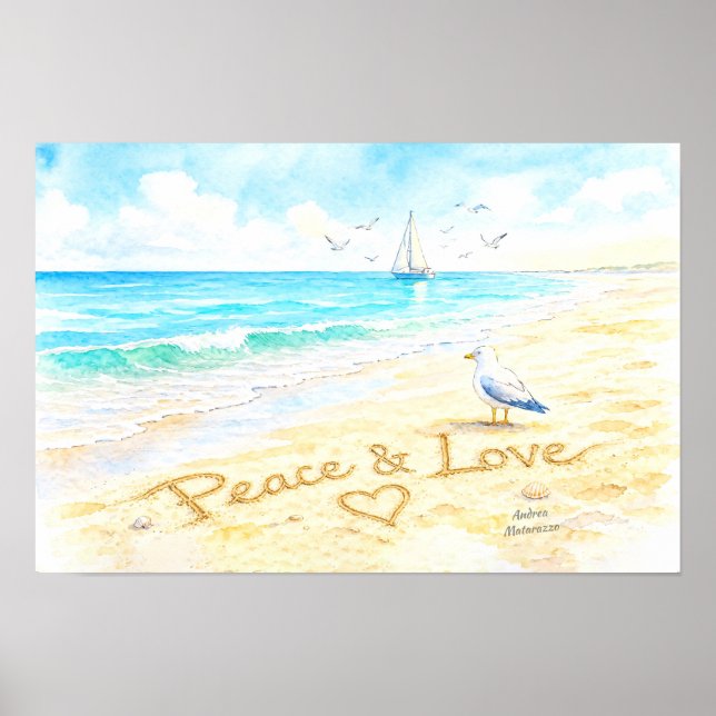 Poster Jon Seagull - Paz & Amor  (Frente)