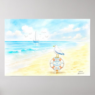 Poster Jon Seagull - Paz & Amor Salvam o Mundo