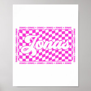 Poster Jonas Checkered First Name I Love Jonas Hearts 80