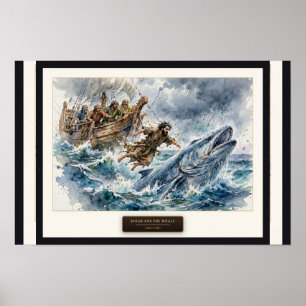 Poster Jonas e a Baleia — Aquarela Solta