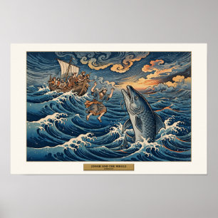 Poster Jonas e a Baleia — Ukiyo-e