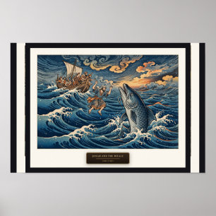 Poster Jonas e a Baleia — Ukiyo-e