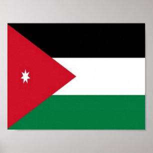 Poster Jordânia - Ásia - Bandeira -