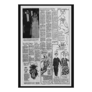 Póster Jornal americano antigo Kennedy 1963