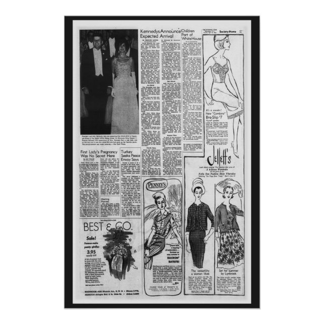 Póster Jornal americano Kennedy 1963 (Frente)
