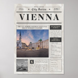 Poster Jornal Antigo de Viena – Série de Viagens pela Cid