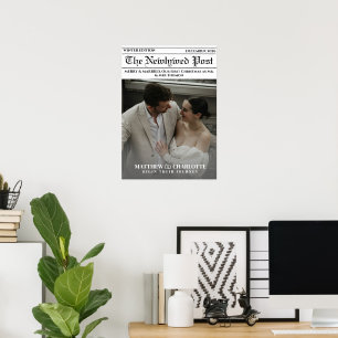 Poster Jornal Casada e Feliz Foto Recém-Casados
