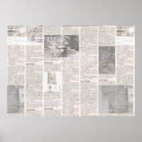 Jornal com texto ilegível antigo. Vintage grunge