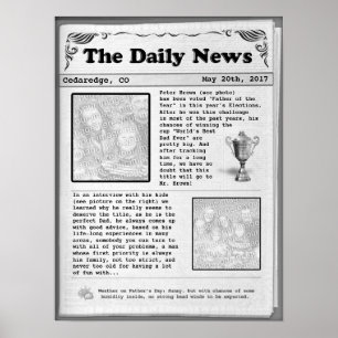 Póster Jornal do Dia de os pais (personalizável)