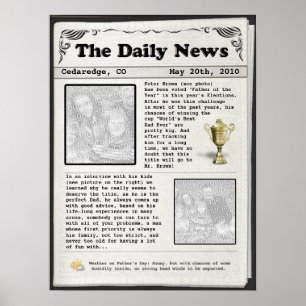 Póster Jornal do Dia de os pais (personalizável)