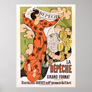 Poster Jornal francês do nouveau da arte do époque do