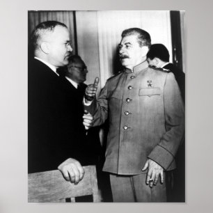 Poster Josef Stalin e Molotov - segunda guerra mundial -