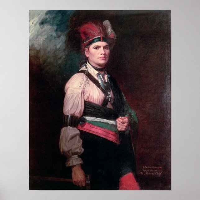 Poster Joseph Brant, Chefe dos Mohawks, 1742-1807 (Frente)
