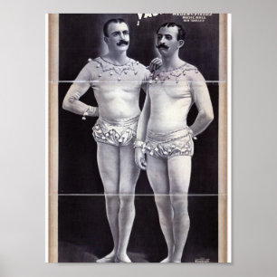 Póster Joseph Hart Vaudeville, "Os Vanaukens", Retro Thea