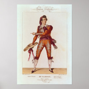 Póster Joseph Isidoro Samson no papel de Figaro