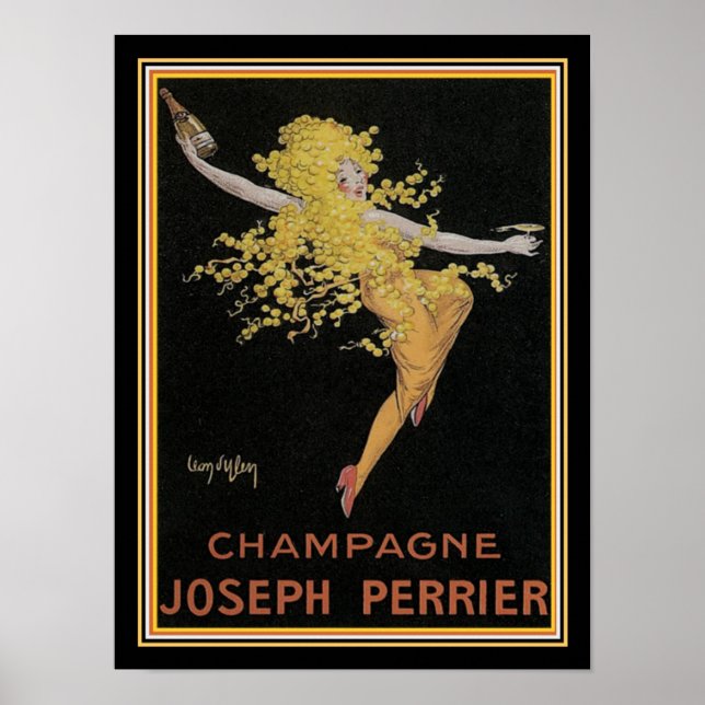 Póster Joseph Perrier Champagne Ad 12x16 (Frente)