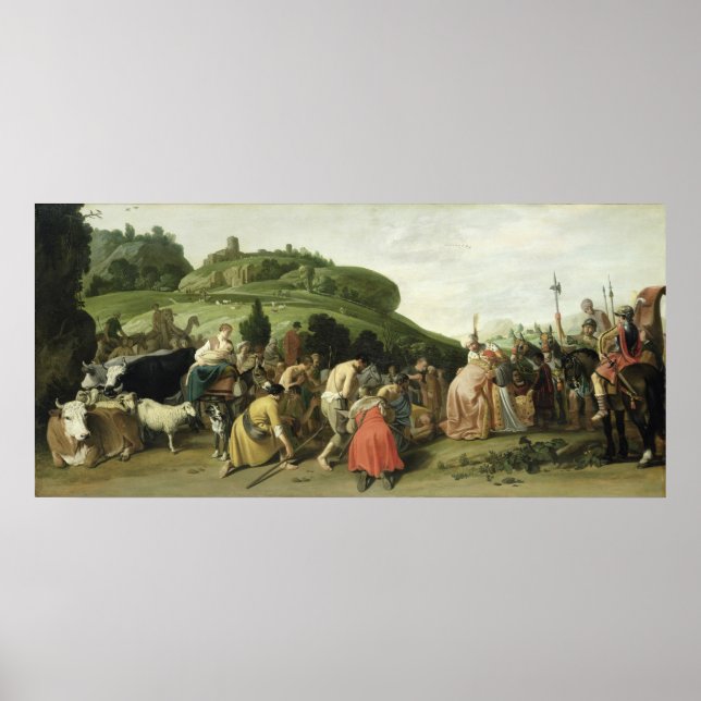 Poster Joseph Recebe seu Pai no Egito, 1628 (Frente)