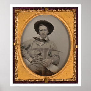 Póster Joseph Sharp, com uma picareta, frigideira e arma