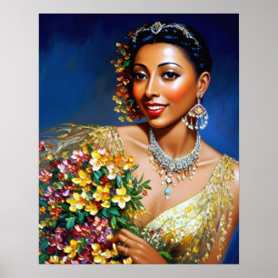 Poster Josephine Baker Floral Art