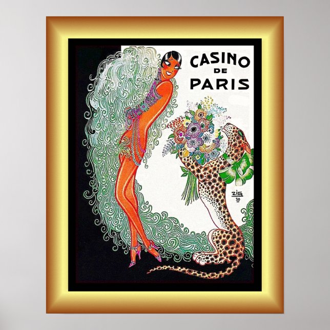 Poster Josephine Baker/Pet Cheetah/Casino de Paris/1930 (Frente)