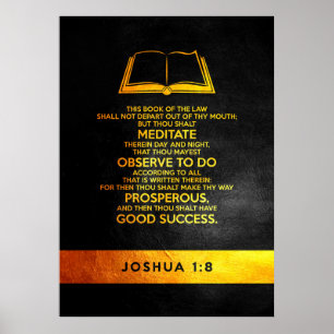 Poster Joshua 1:8 Bíblia Verso