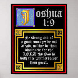 Poster Joshua 1:9 Bíblia iluminada do Antigo Testamento V
