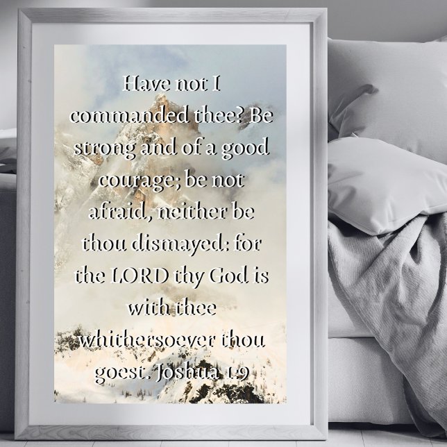 Poster Joshua 1:9 Bíblia Verso Incentivo Cristão (Criador carregado)